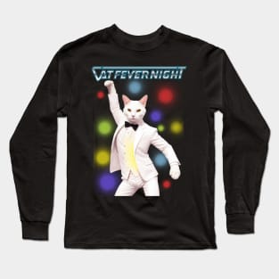 Fiebre de Gato por la Noche Long Sleeve T-Shirt